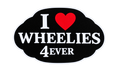 " I HEART WHEELIES 4ever" sticker